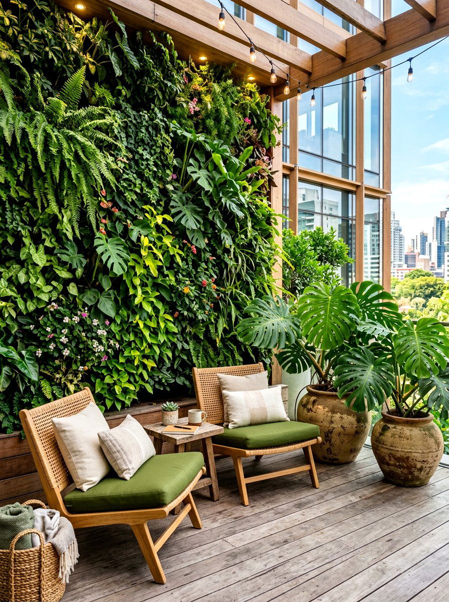Biophilic Green Office Corner - 30 office meeting corner ideas