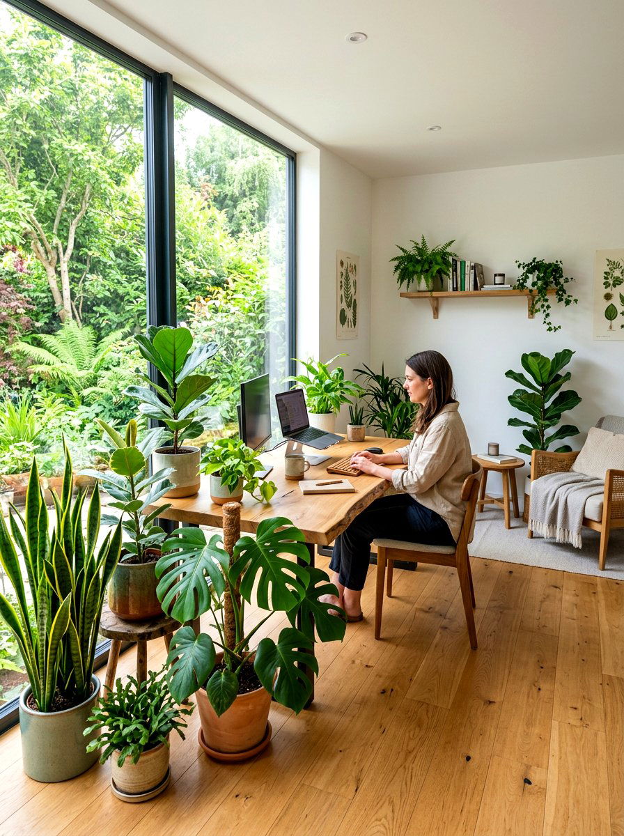 Biophilic Home Office - 30 minimalist home office ideas