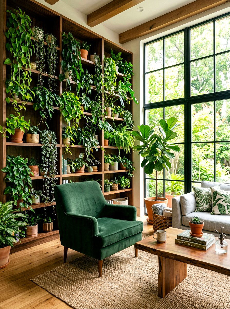 Biophilic Living Room Greenery - 30 condo living room ideas