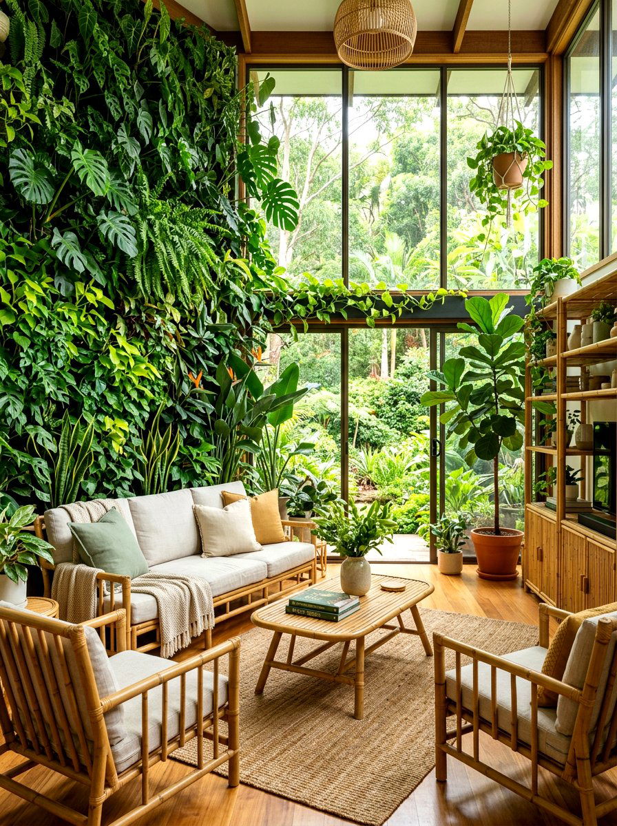 Biophilic Living Room - 30 apartment living room ideas