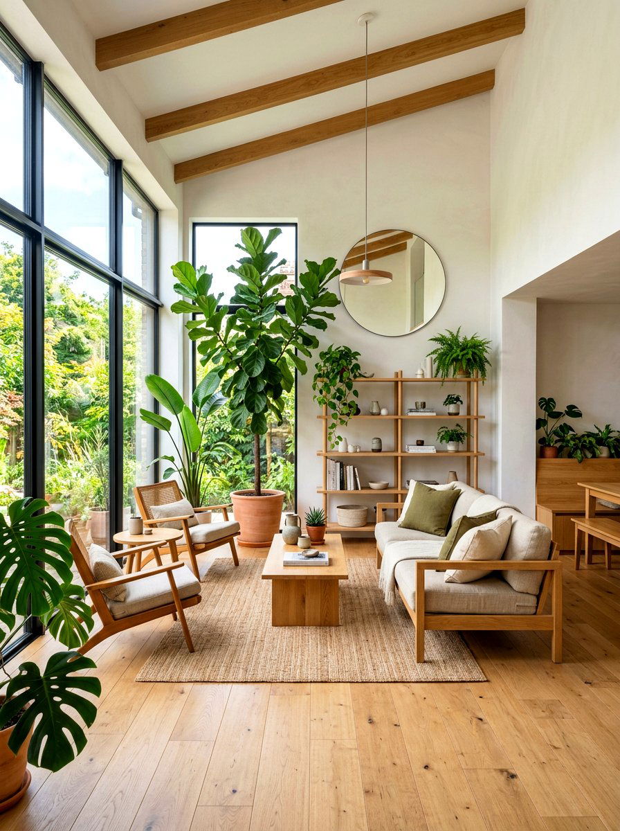 Biophilic Minimalist Living Room - 30 minimalist living room decor ideas