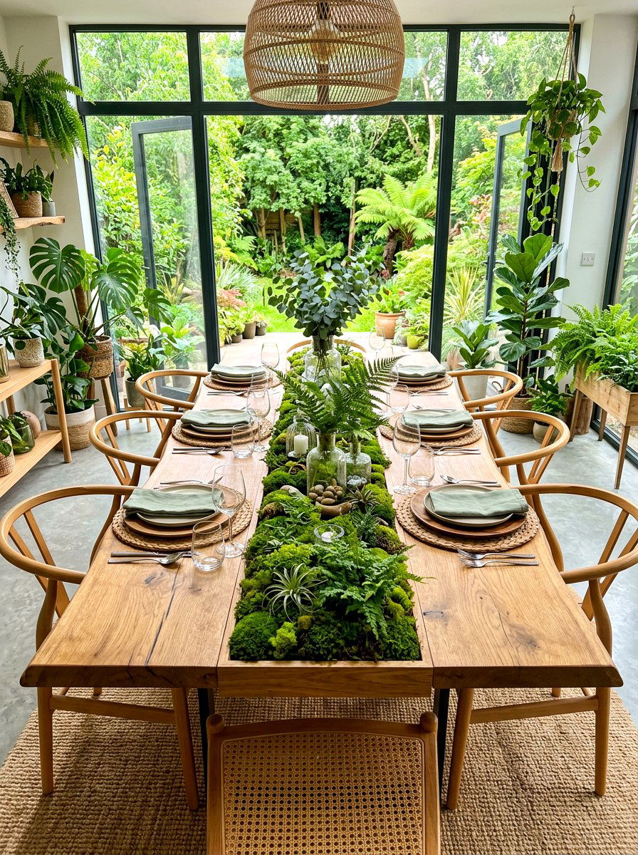 Biophilic Moss Table - 30 collected tablescape ideas