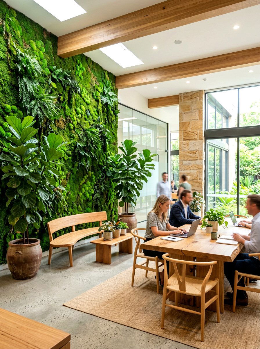 Biophilic Office Greenery - 30 creative studio office ideas