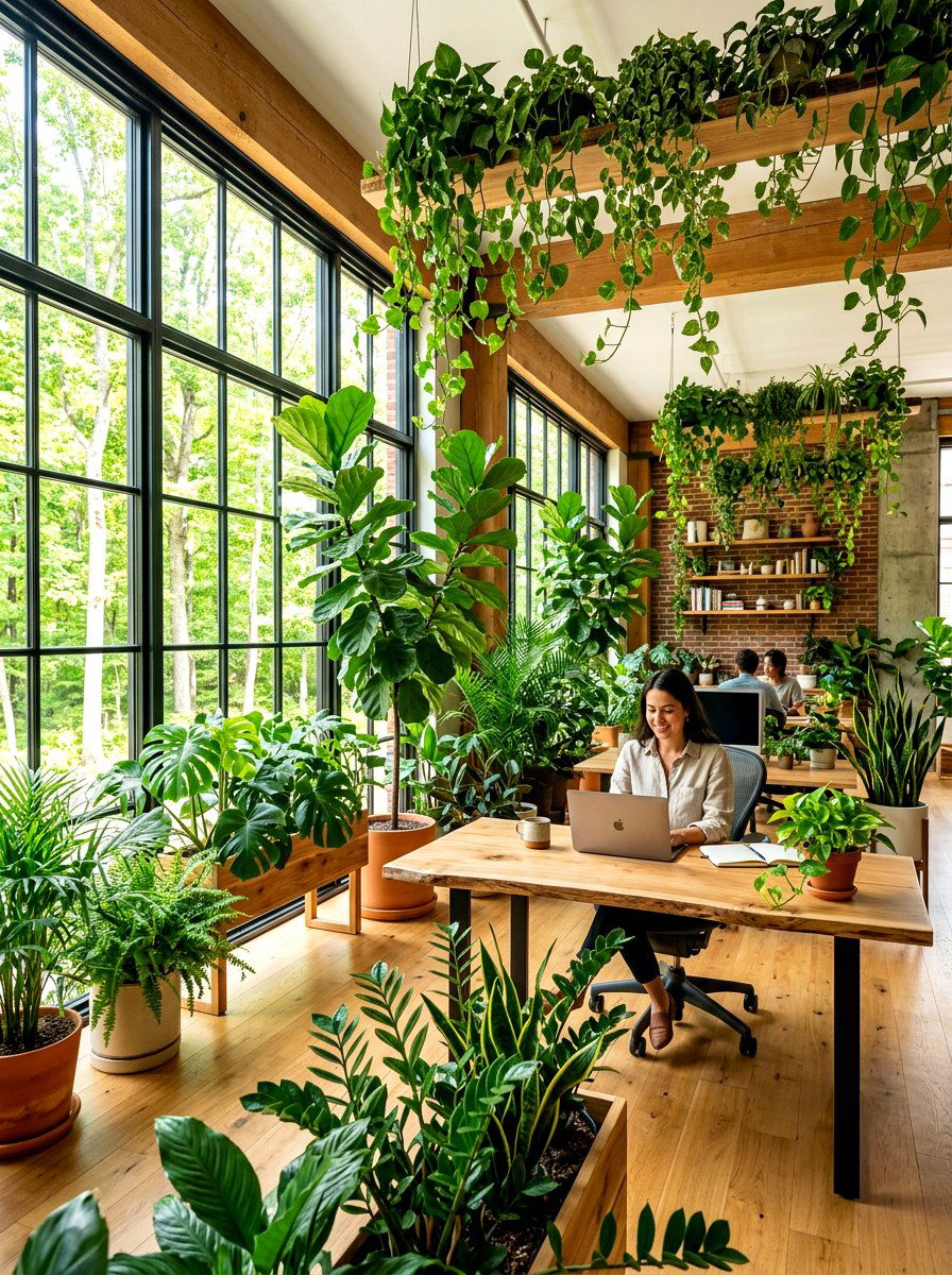 Biophilic Office Space - 30 home office decor ideas