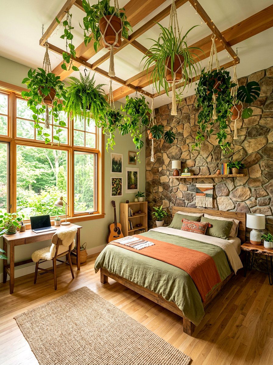 Biophilic Teen Room - 30 cool teen room ideas aesthetic