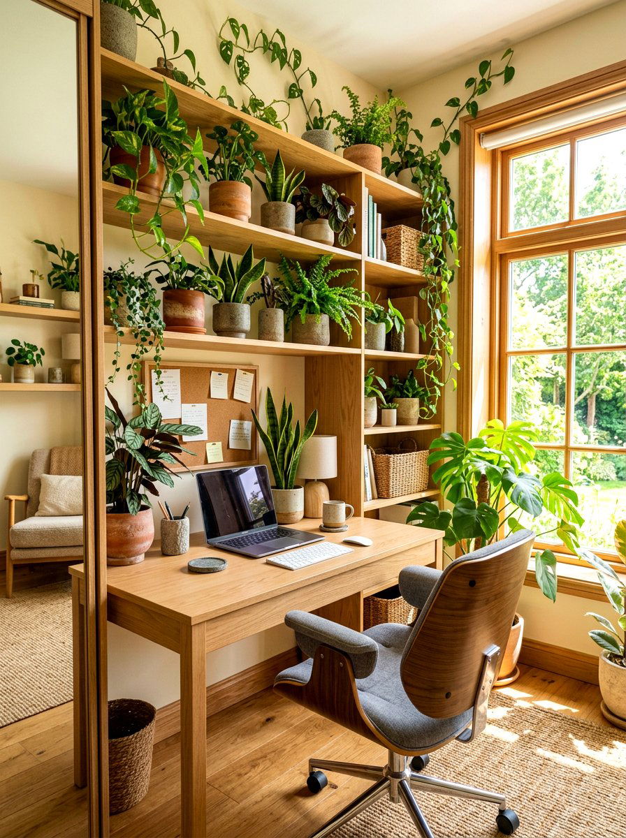 Biophilic closet office - 30 desk in closet ideas aesthetic
