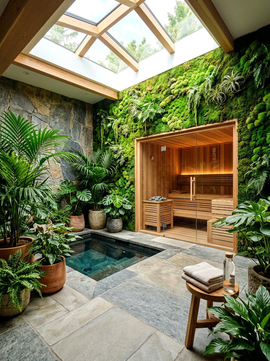 Biophilic design spa room - 30 contrast therapy room ideas