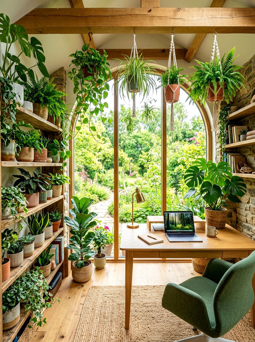 Biophilic home office - 30 viral home office ideas