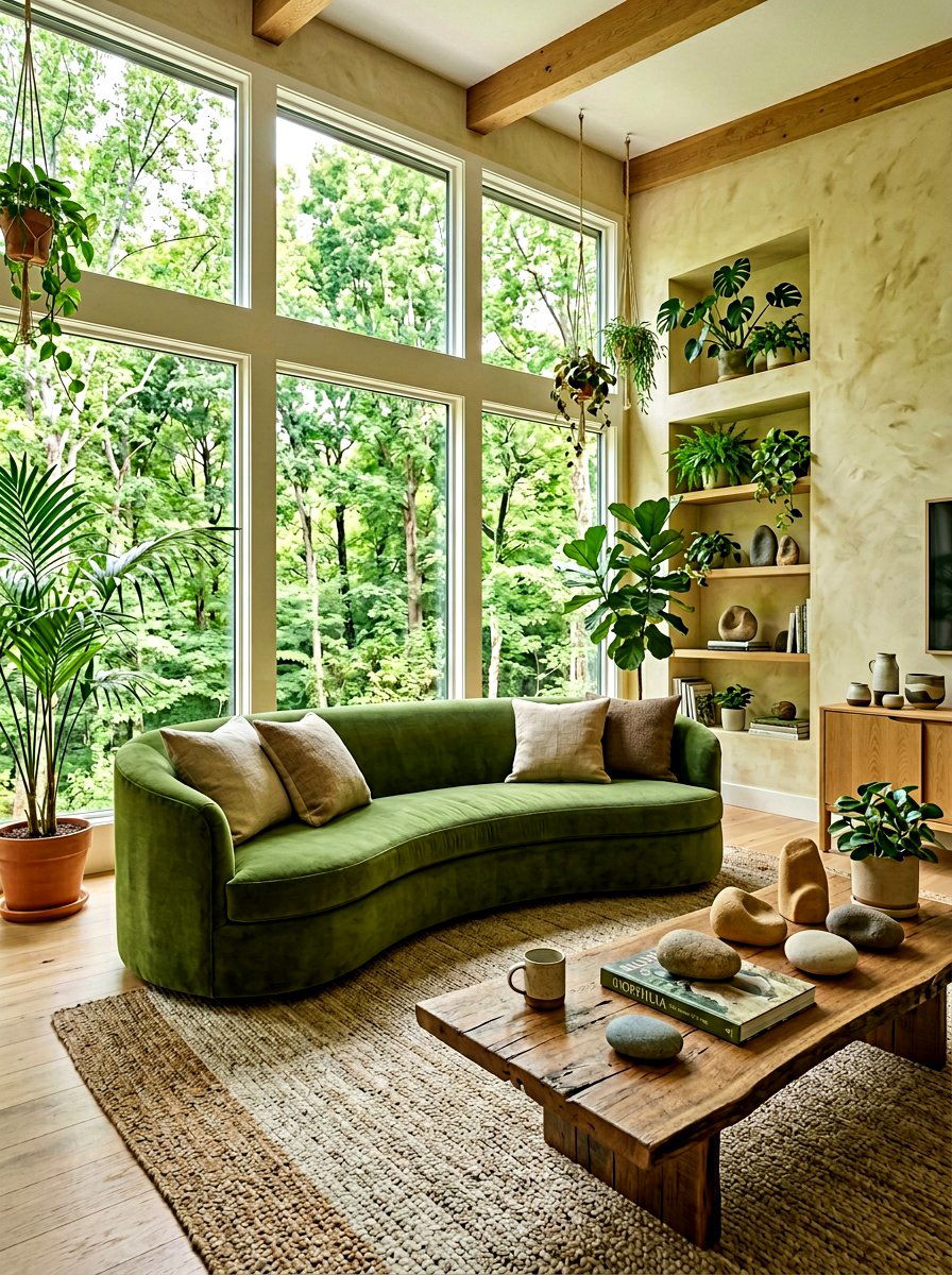 Biophilic living room - 30 nature inspired living room ideas