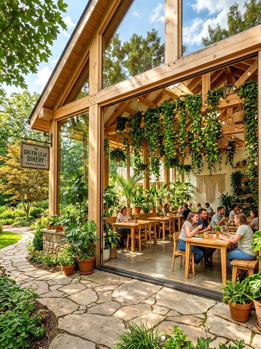 Biophilic restaurant interior - 30 boutique restaurant dining ideas