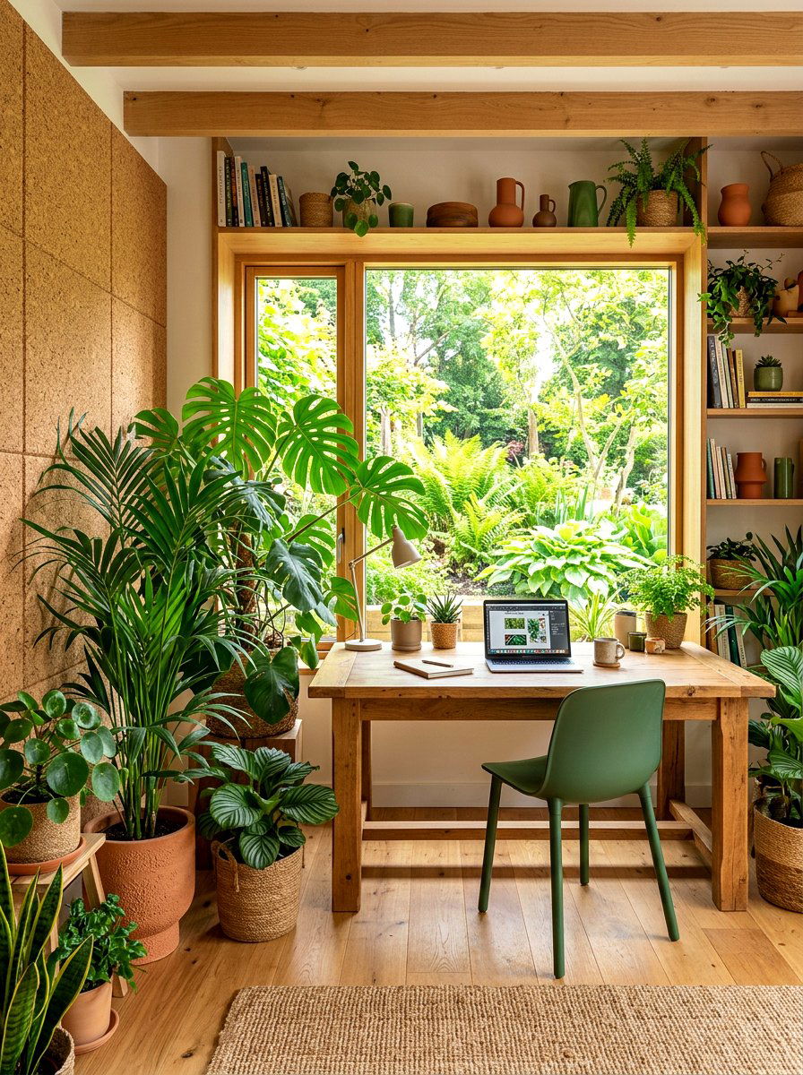 Biophilic studio with plants - 30 recording room ideas