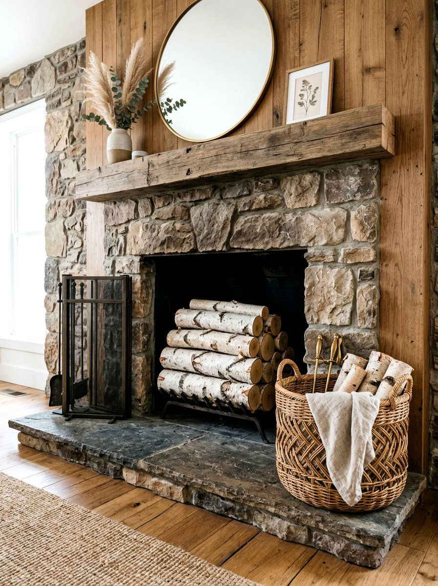 Birch Log Decor - 30 ski lodge holiday decor ideas
