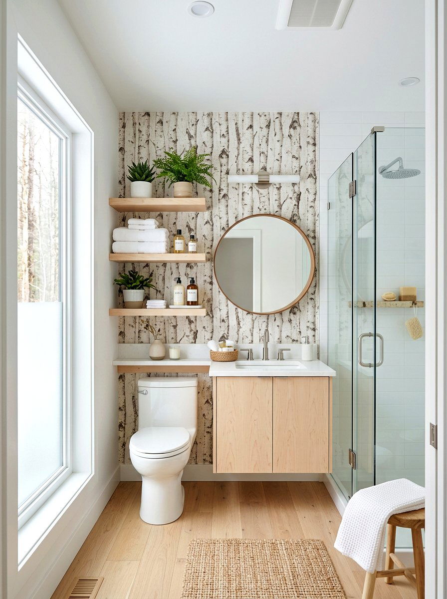 Birch Tree Bathroom - 30 forest inspired bathroom ideas