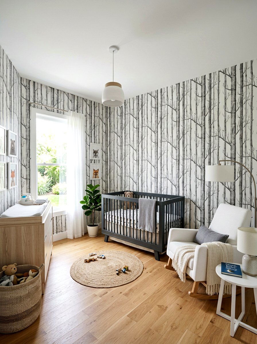 Birch Tree Wallpaper - 30 woodland nursery ideas