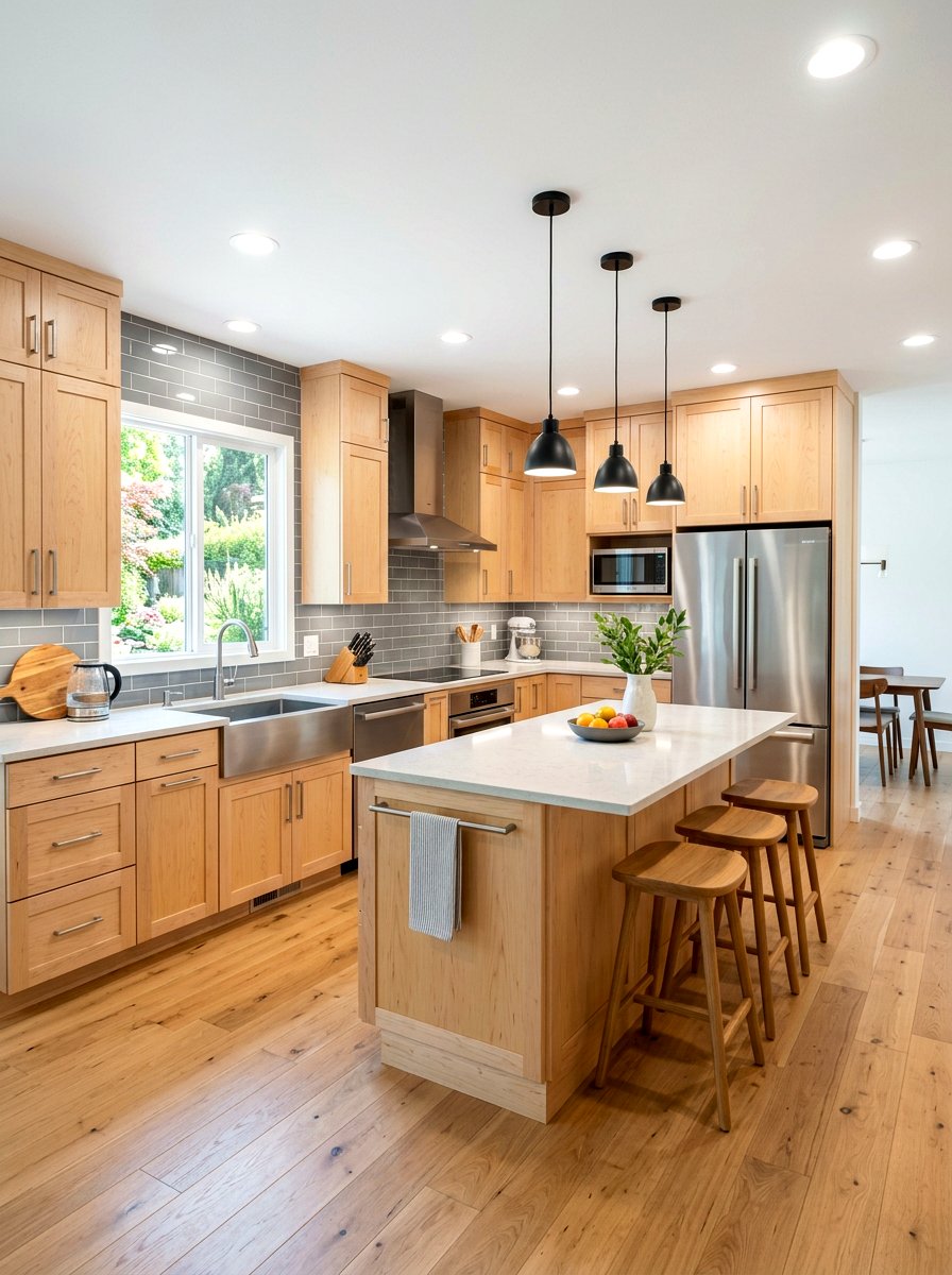 Birch Wood Kitchen Cabinets - 30 warm wood kitchen cabinets ideas