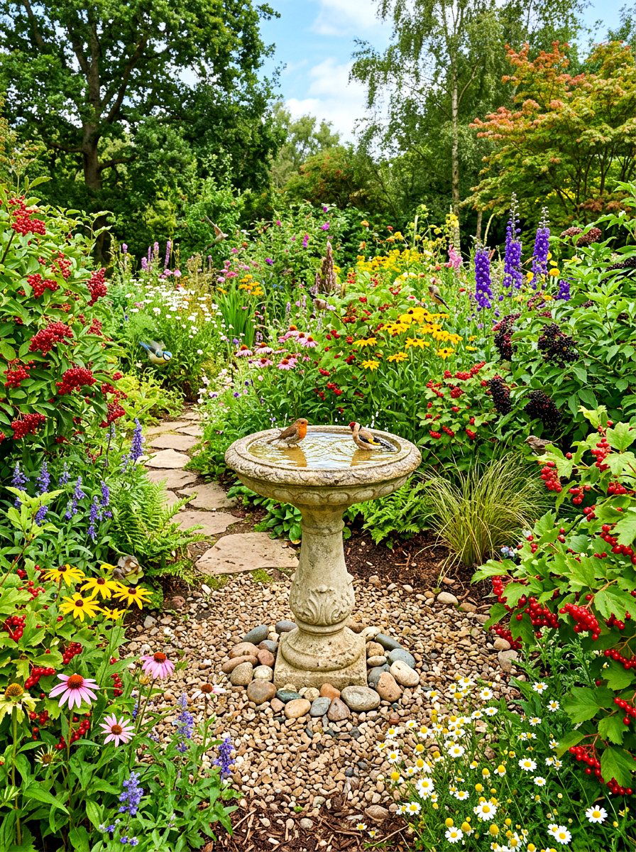 Bird Bath - 30 healing garden ideas