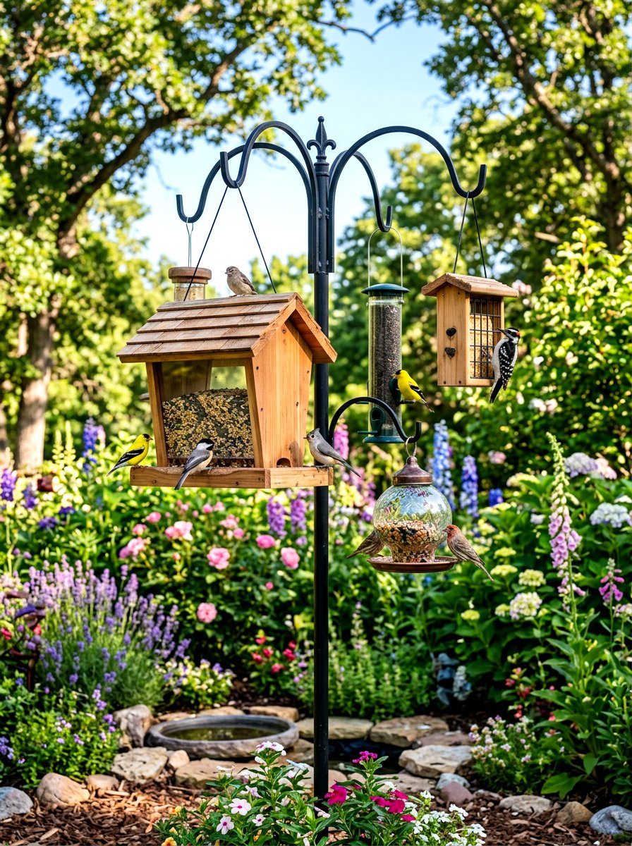 Bird Feeder Station - 30 sensory backyard garden ideas