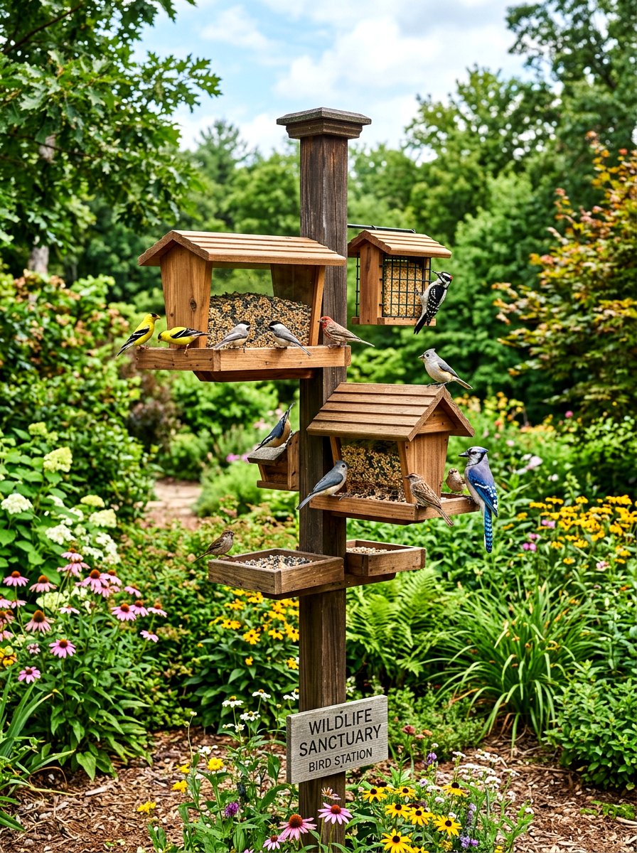 Bird Feeder - 30 woodland garden ideas