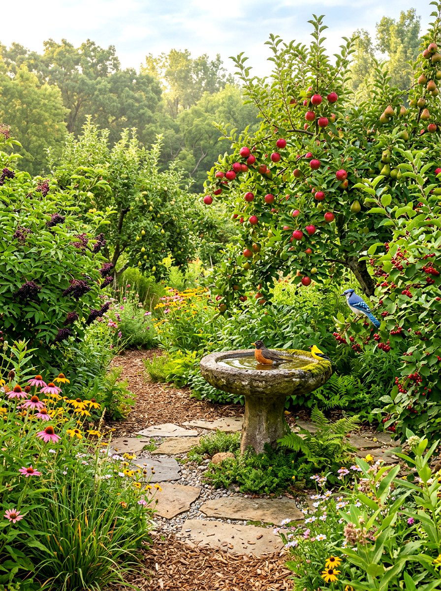 Bird Friendly Fruit Habitat - 30 orchard backyard ideas