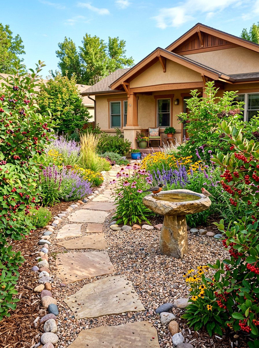 Bird Friendly Xeriscape - 30 low water front yard ideas