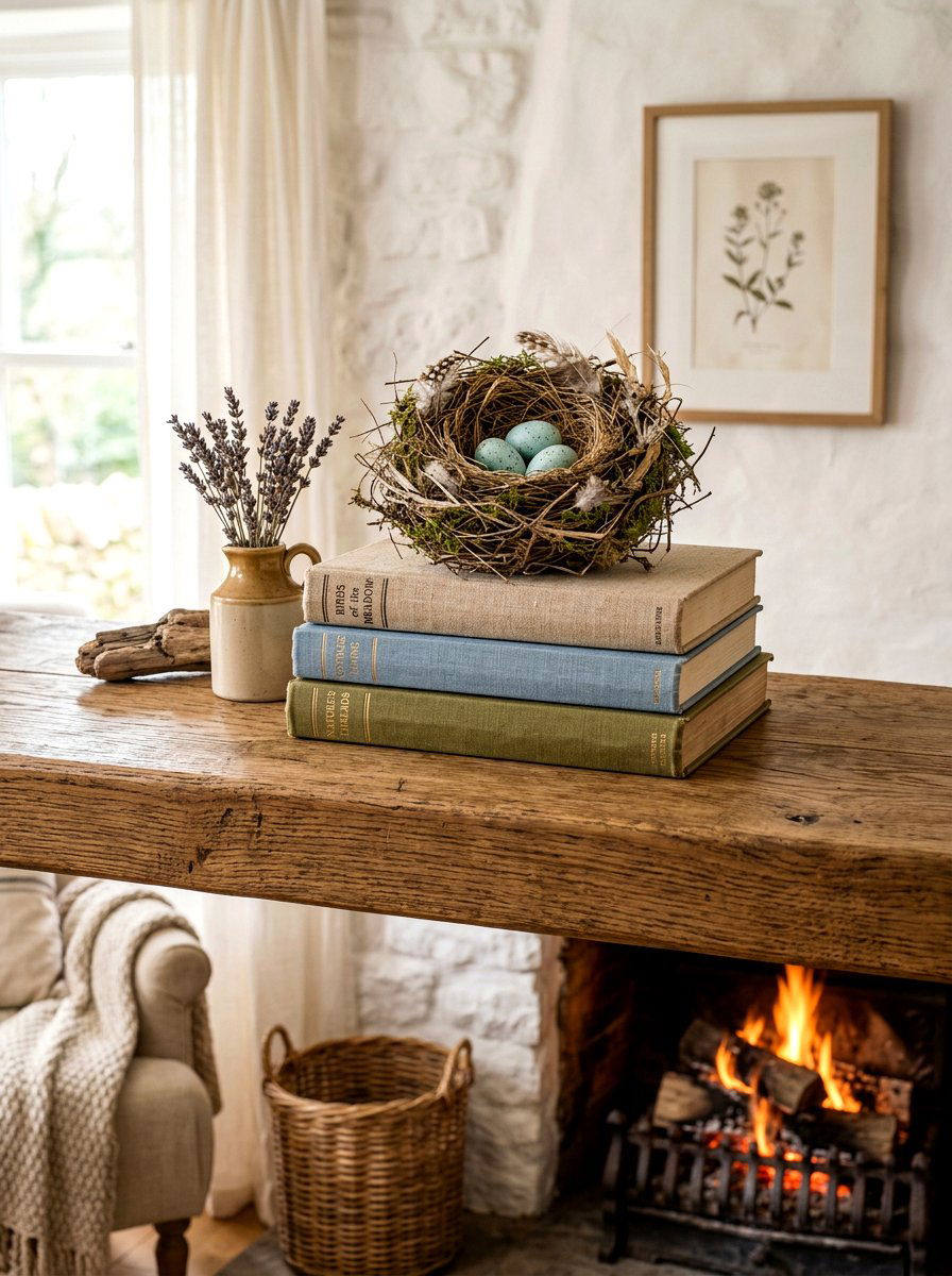 Bird Nest Shelf Decor - 30 spring shelf styling ideas aesthetic