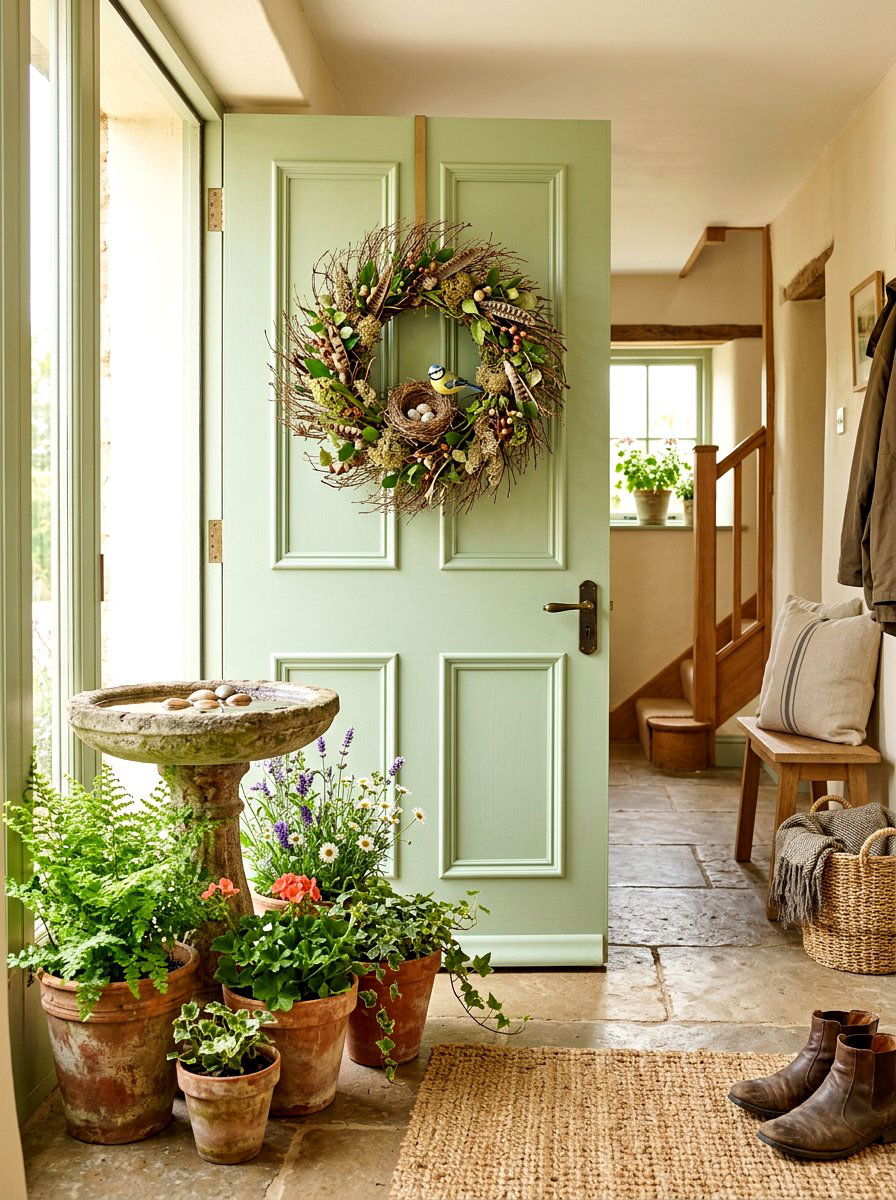 Bird Nest Wreath - 30 spring wreath ideas