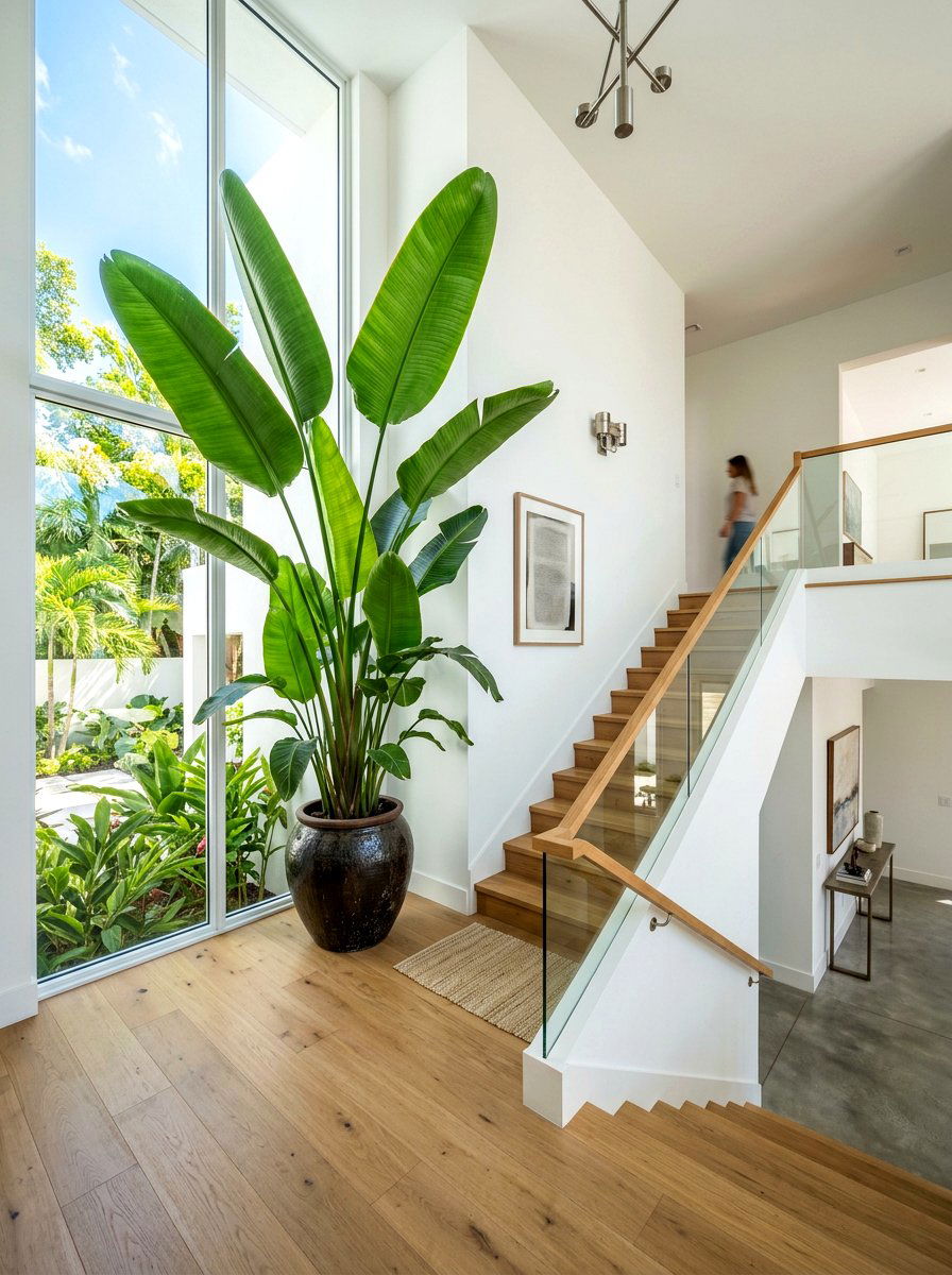 Bird Of Paradise Statement - 30 staircase plant corner ideas