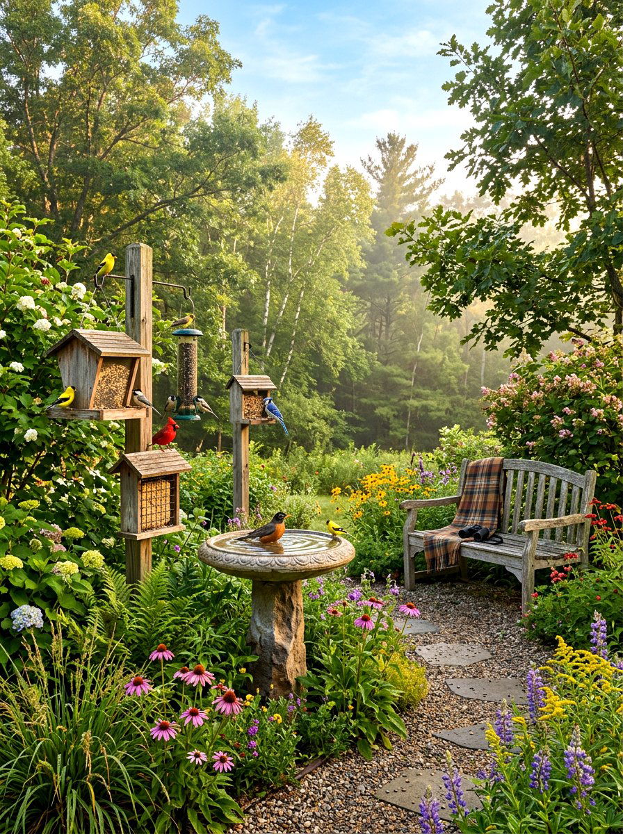 Bird Watching Station - 30 backyard staycation ideas