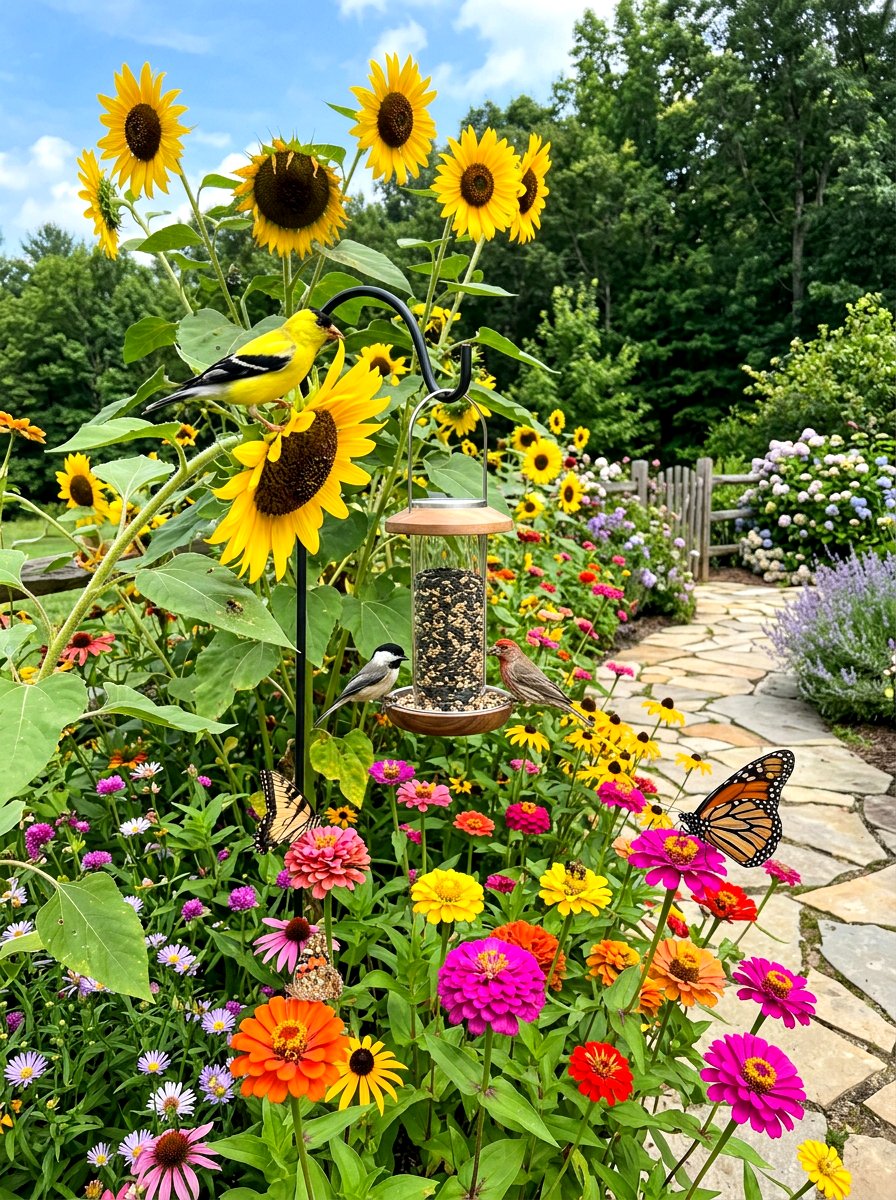 Bird and Butterfly Border - 30 pollinator border ideas