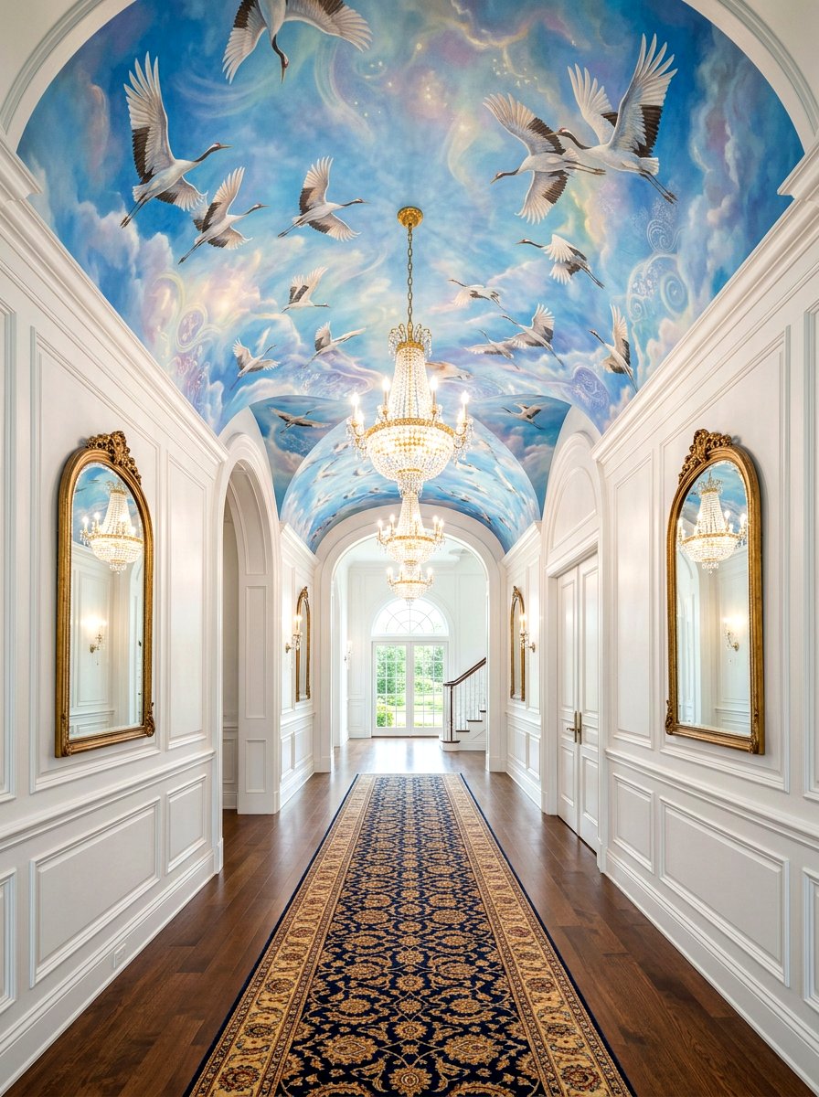 Bird ceiling mural - 30 ceiling mural ideas