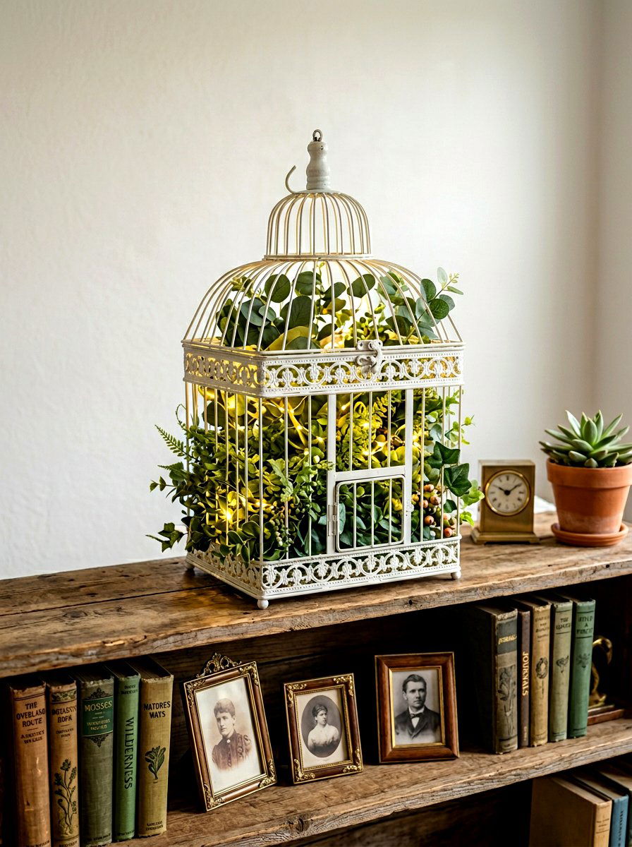 Birdcage decor piece - 30 shabby chic decor ideas
