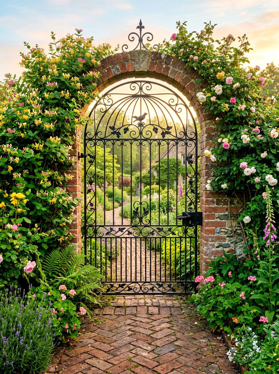 Birdcage style gate - 30 antique garden gate ideas