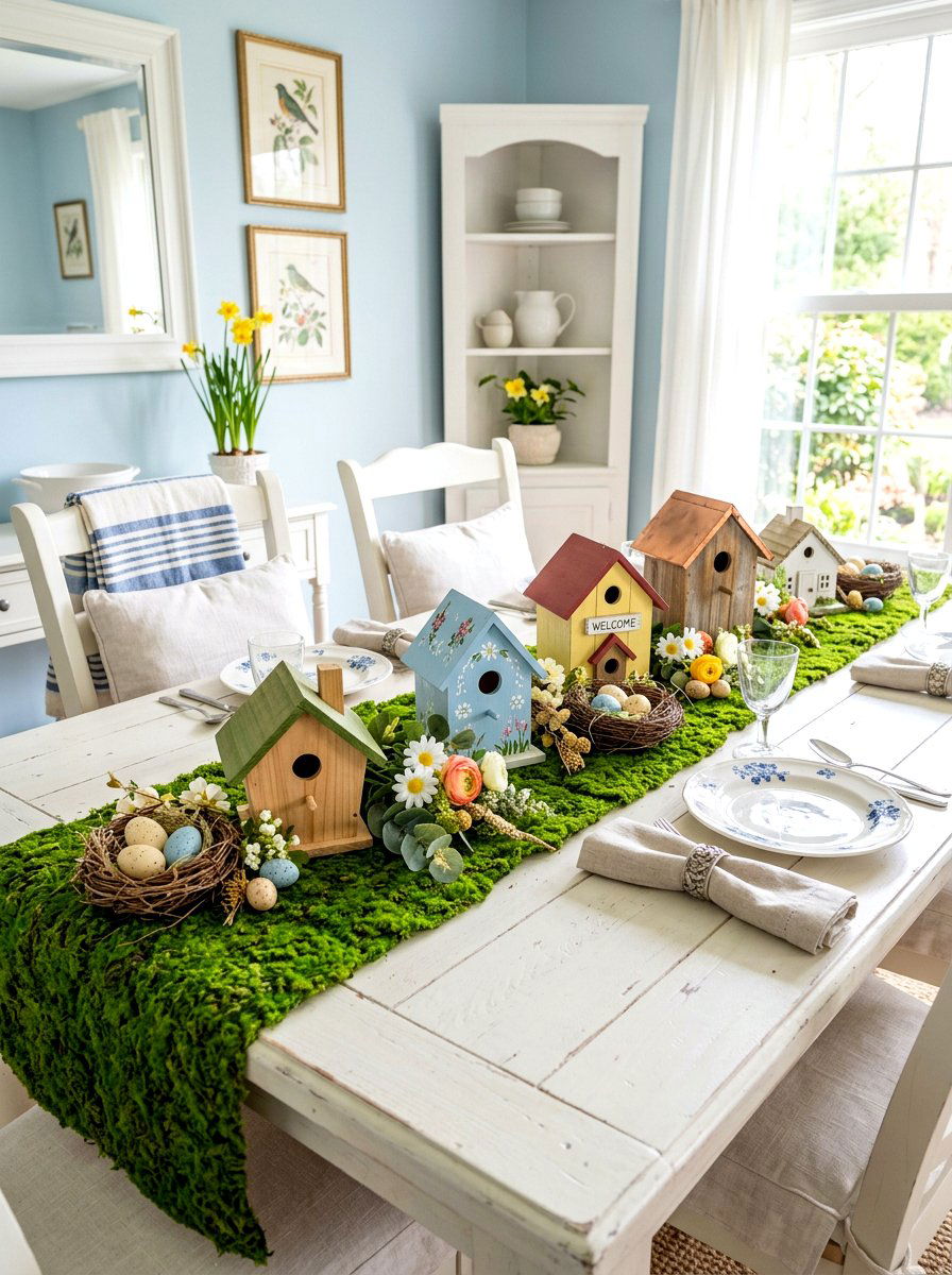 Birdhouse table decor - 30 garden inspired tablescape ideas