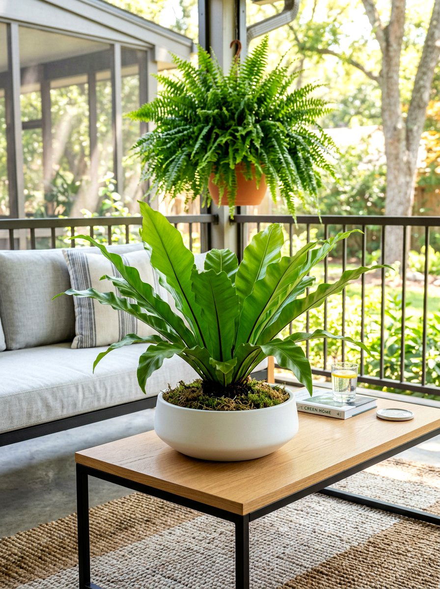 Birds Nest Fern Modern Style - 30 porch ferns ideas