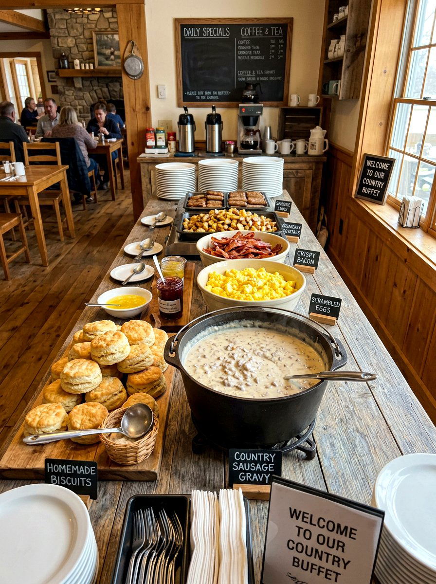 Biscuits And Gravy Buffet - 30 breakfast buffet ideas