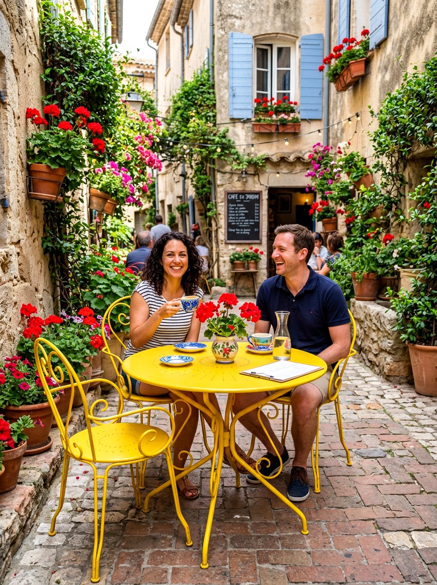 Bistro Courtyard Table - 30 courtyard conversation area ideas