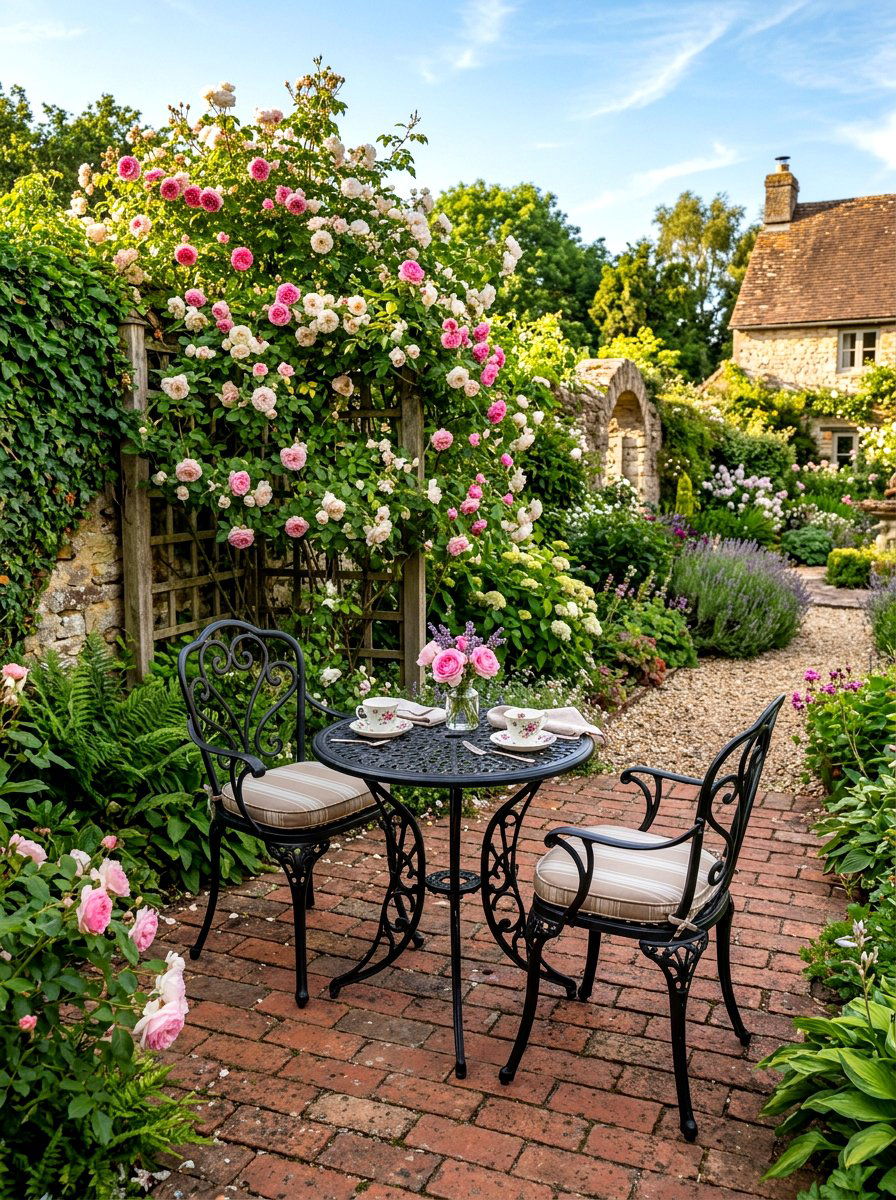 Bistro Dining Set Corner - 30 private backyard oasis ideas