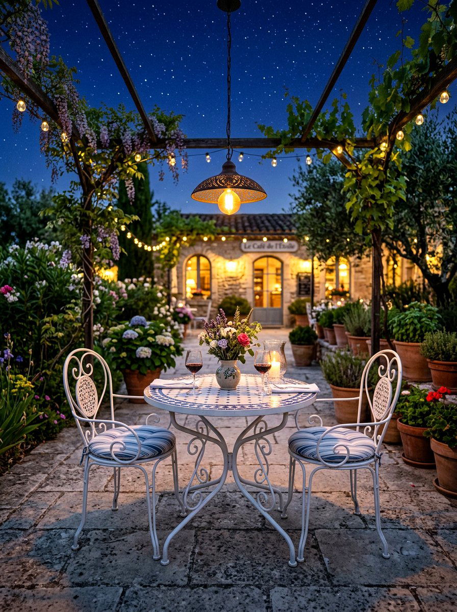Bistro Dining Starlit Patio - 30 starlit patio ideas