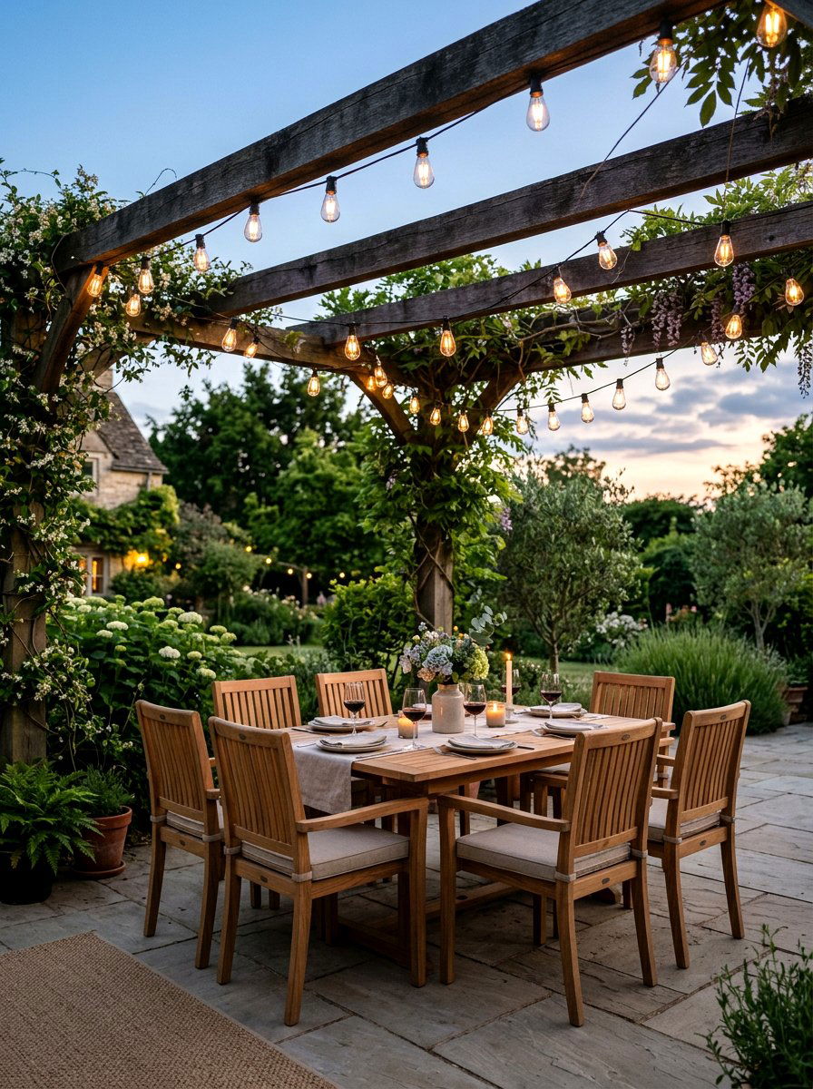 Bistro String Lighting - 30 California casual patio ideas