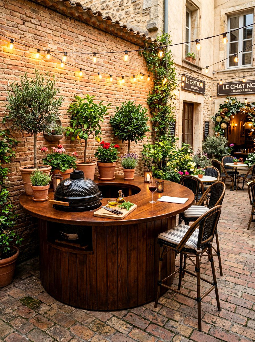 Bistro Style Outdoor Cooking Space - 30 small outdoor kitchen ideas