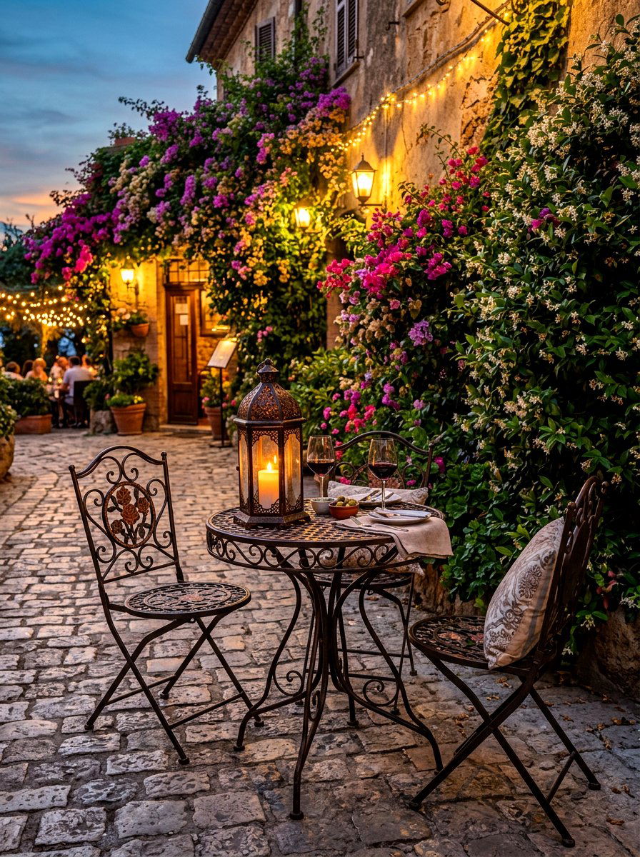 Bistro Table Lantern Lighting - 30 candle lantern patio ideas