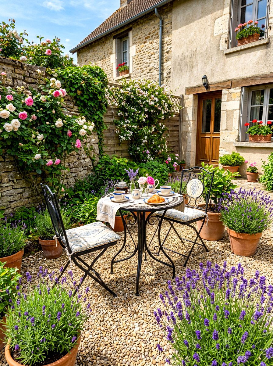 Bistro Table Setup - 30 pea gravel patio ideas