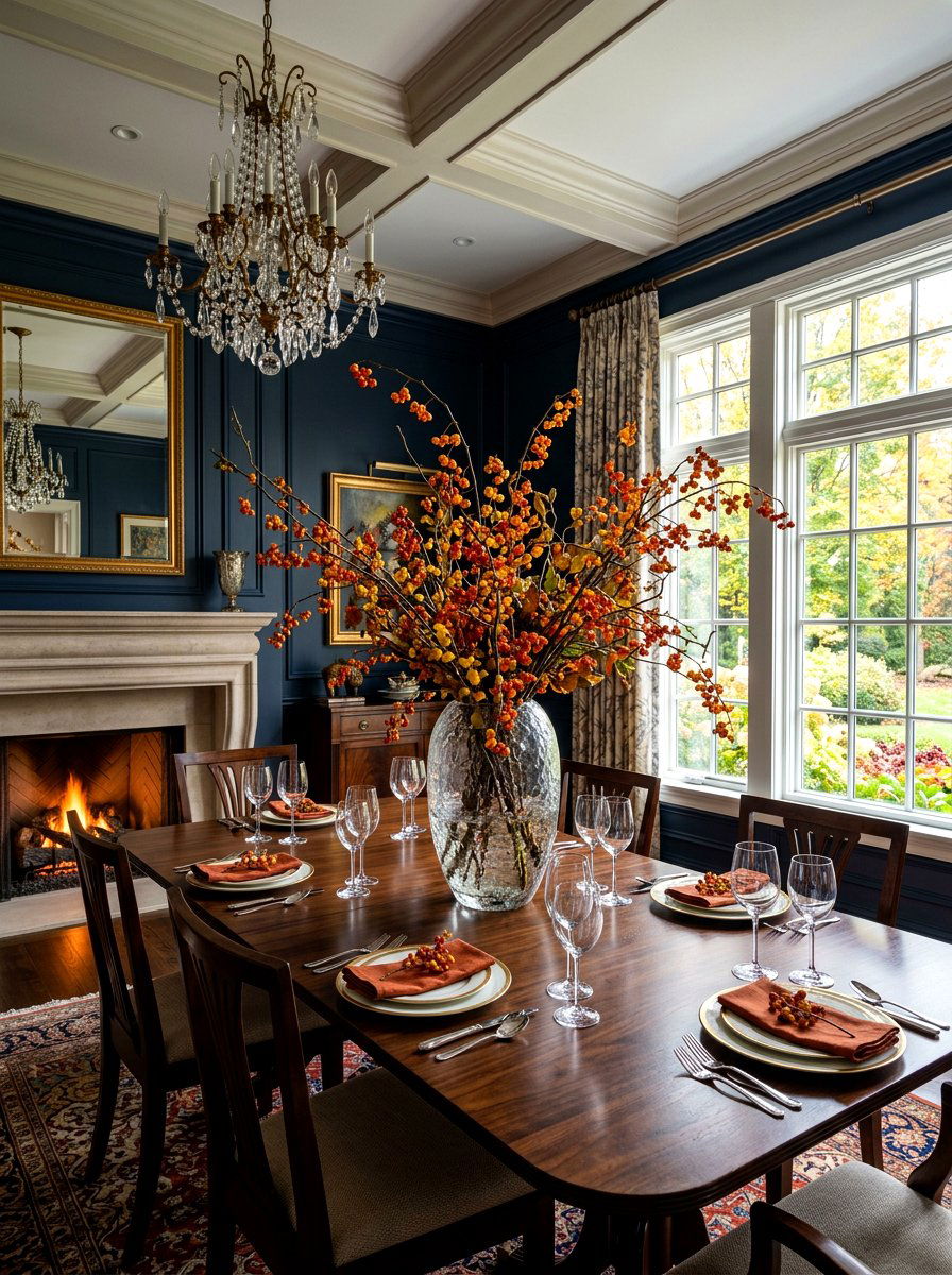 Bittersweet Branch Centerpiece - 30 fall harvest table ideas