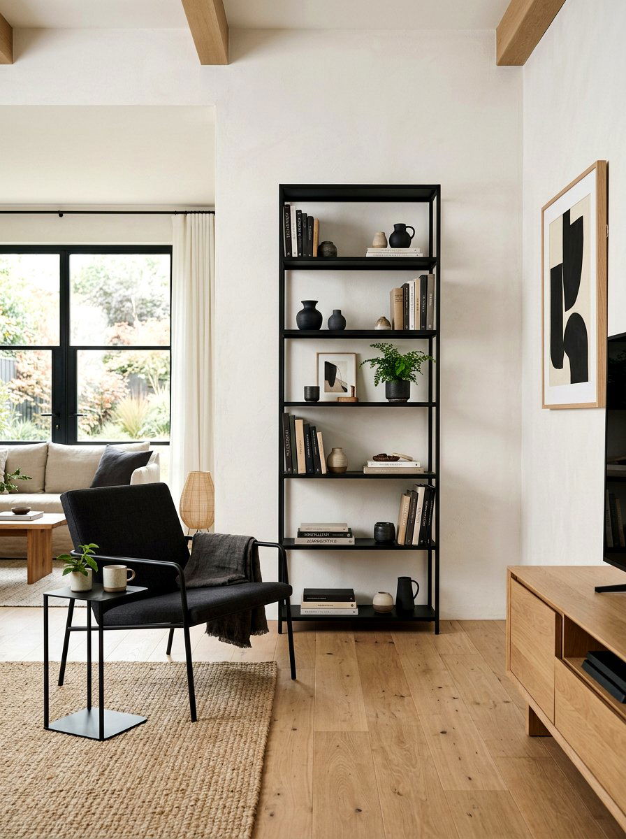 Black Accent Furniture - 30 Japandi living room ideas
