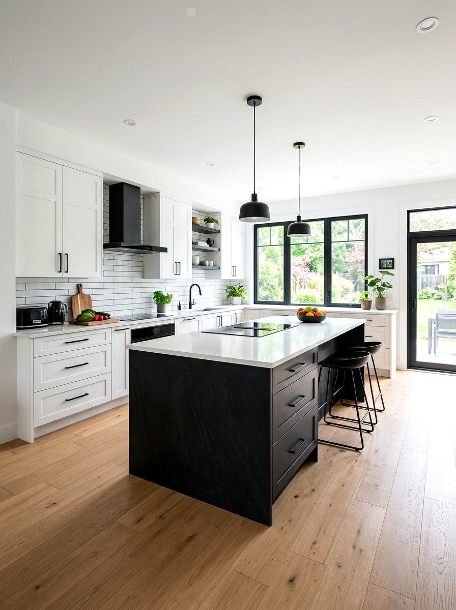 Black Accent Kitchen - 30 California casual kitchen ideas