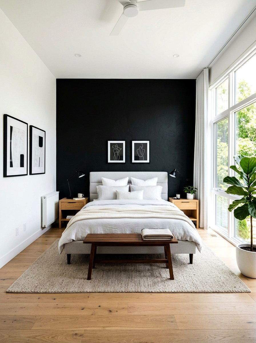 Black Accent Wall Bedroom - 30 dark bedroom ideas