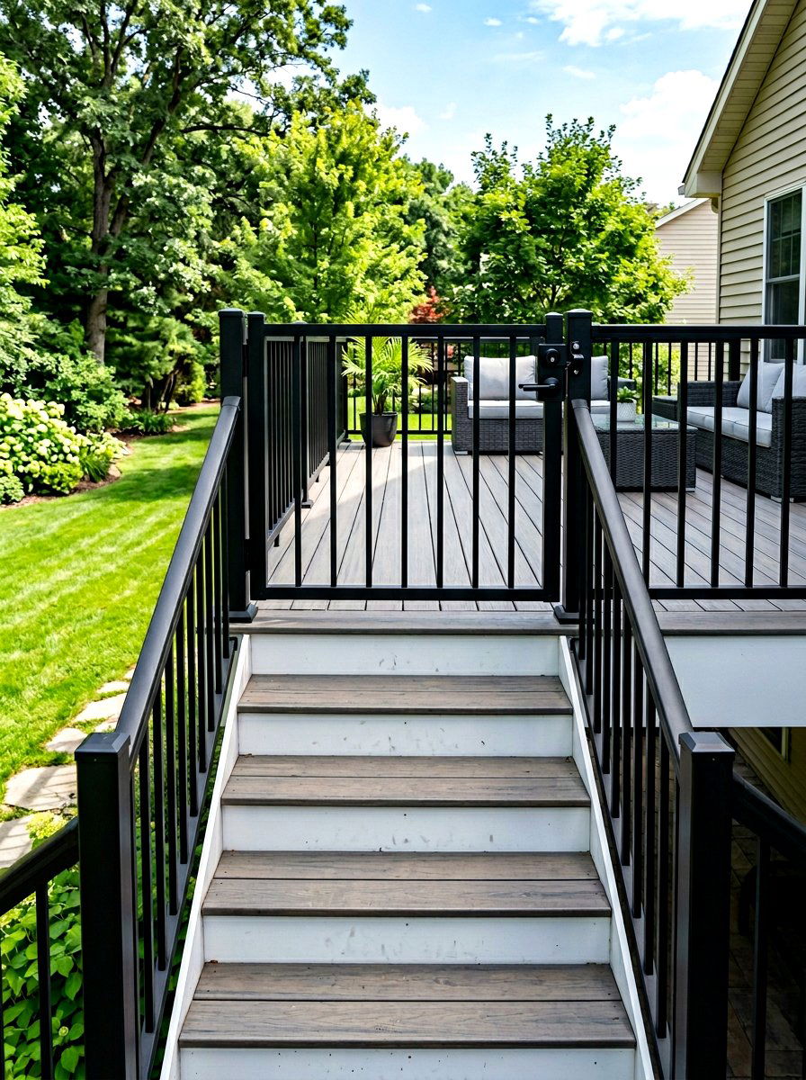 Black Aluminum Deck Gate - 30 deck gate ideas