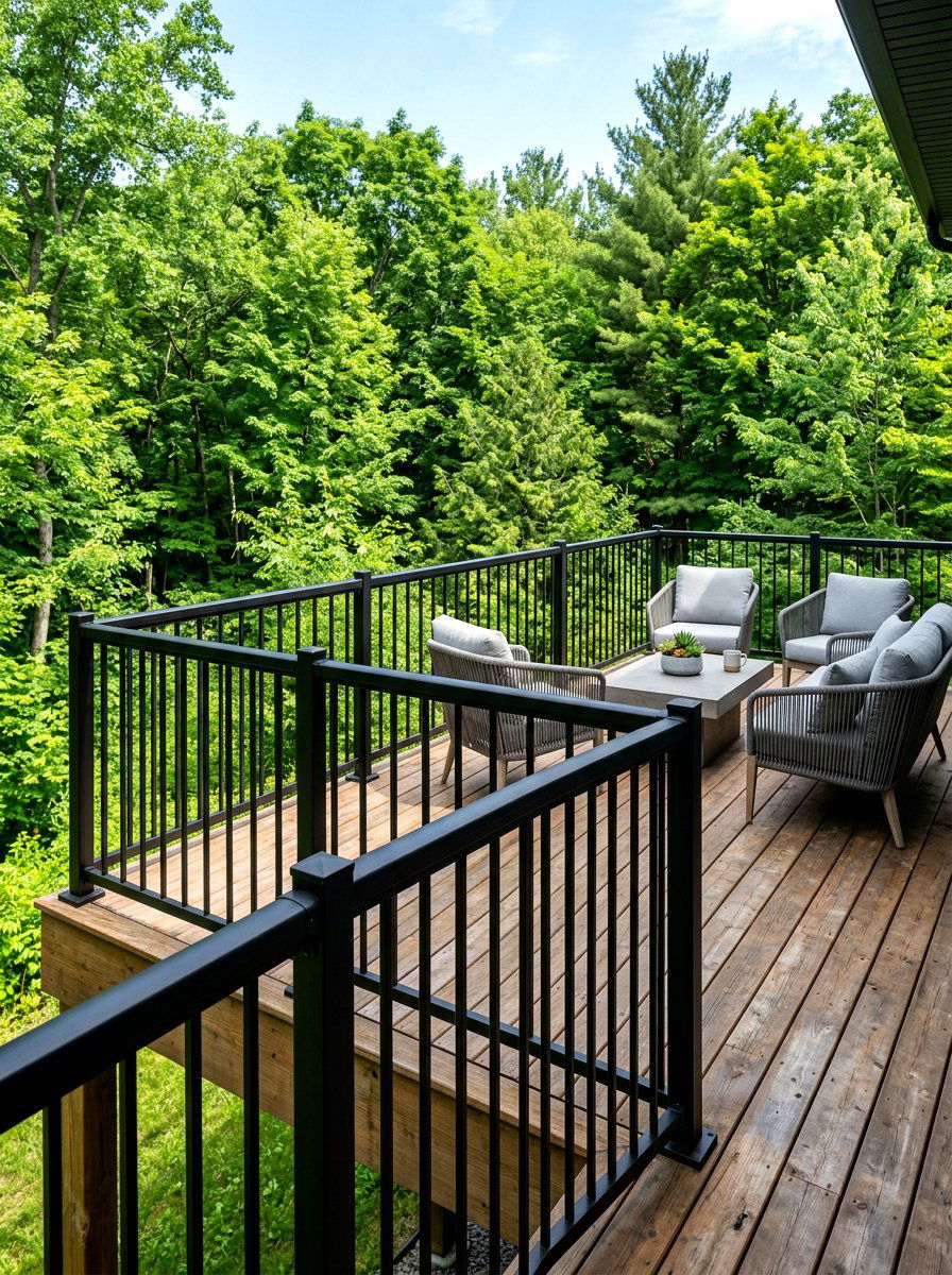 Black Aluminum Railing - 30 deck railing ideas