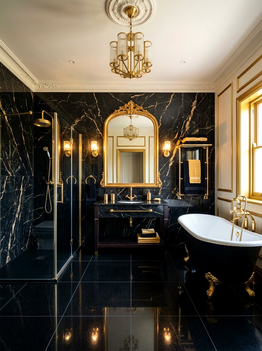 Black And Gold Bathroom - 30 art deco bathroom ideas