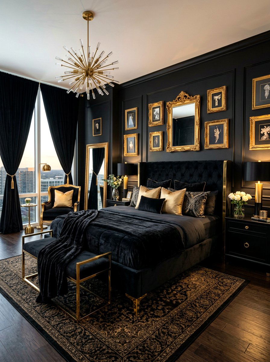 Black And Gold Romantic Bedroom - 30 dark romantic bedroom ideas